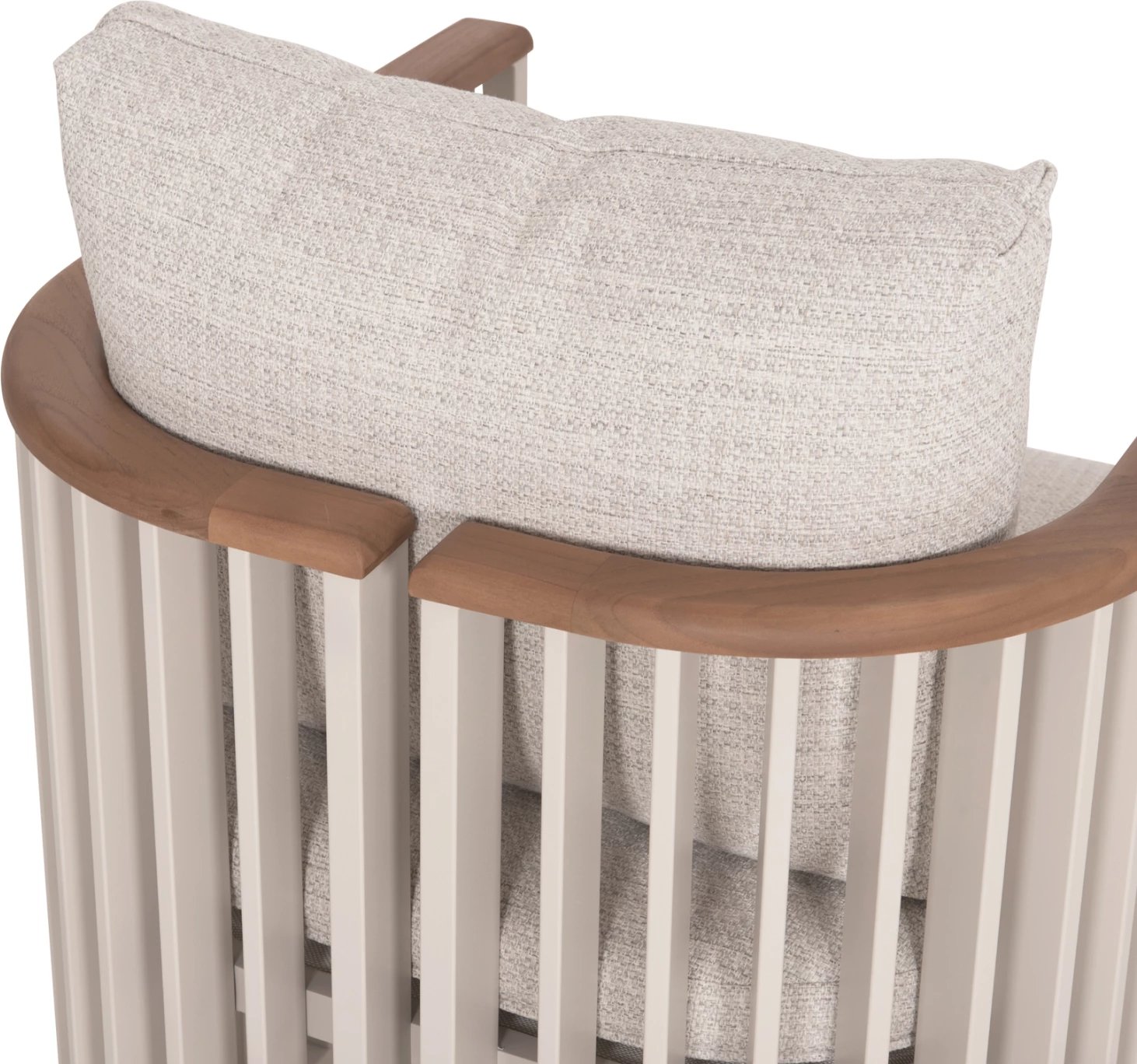 Karrige alumini për jashtë, seri ETERNITY, ngjyrë fildishi, jastëkë bezhë, 65x72x84cm