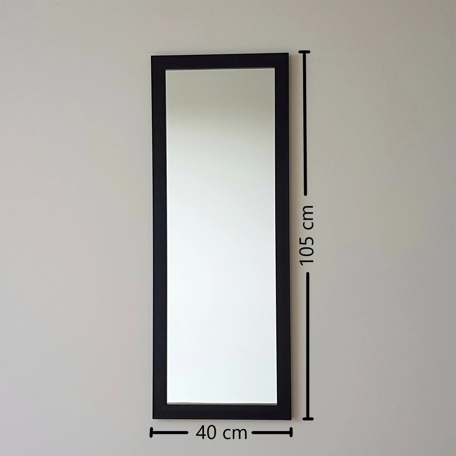 Pasqyrë me kornizë të zezë, Hanah Home, A203, 40x105cm