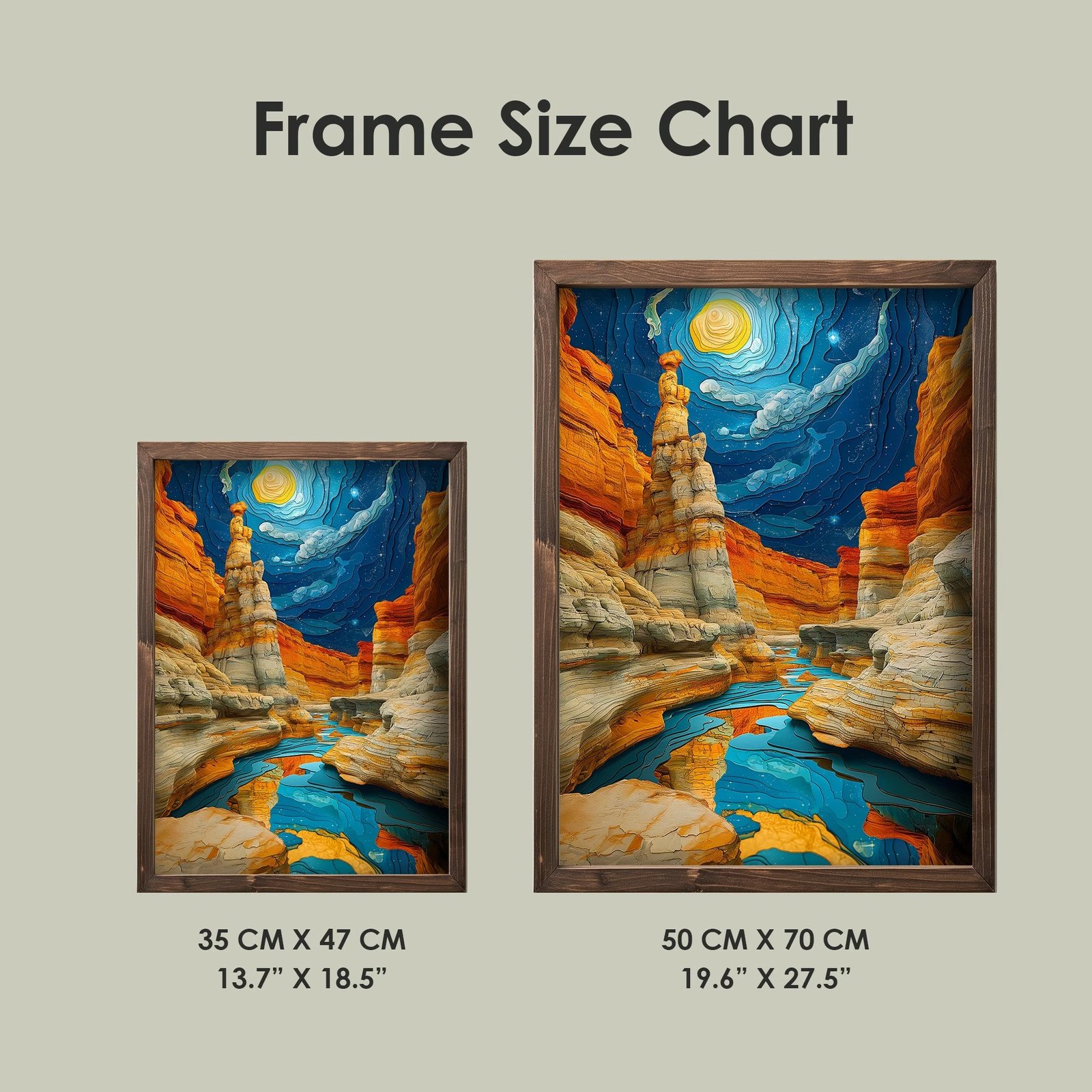 Pikturë dekorative me kornizë MDF, shumëngjyrëshe, Wallity TUN106-XL, 50x70x3.5cm