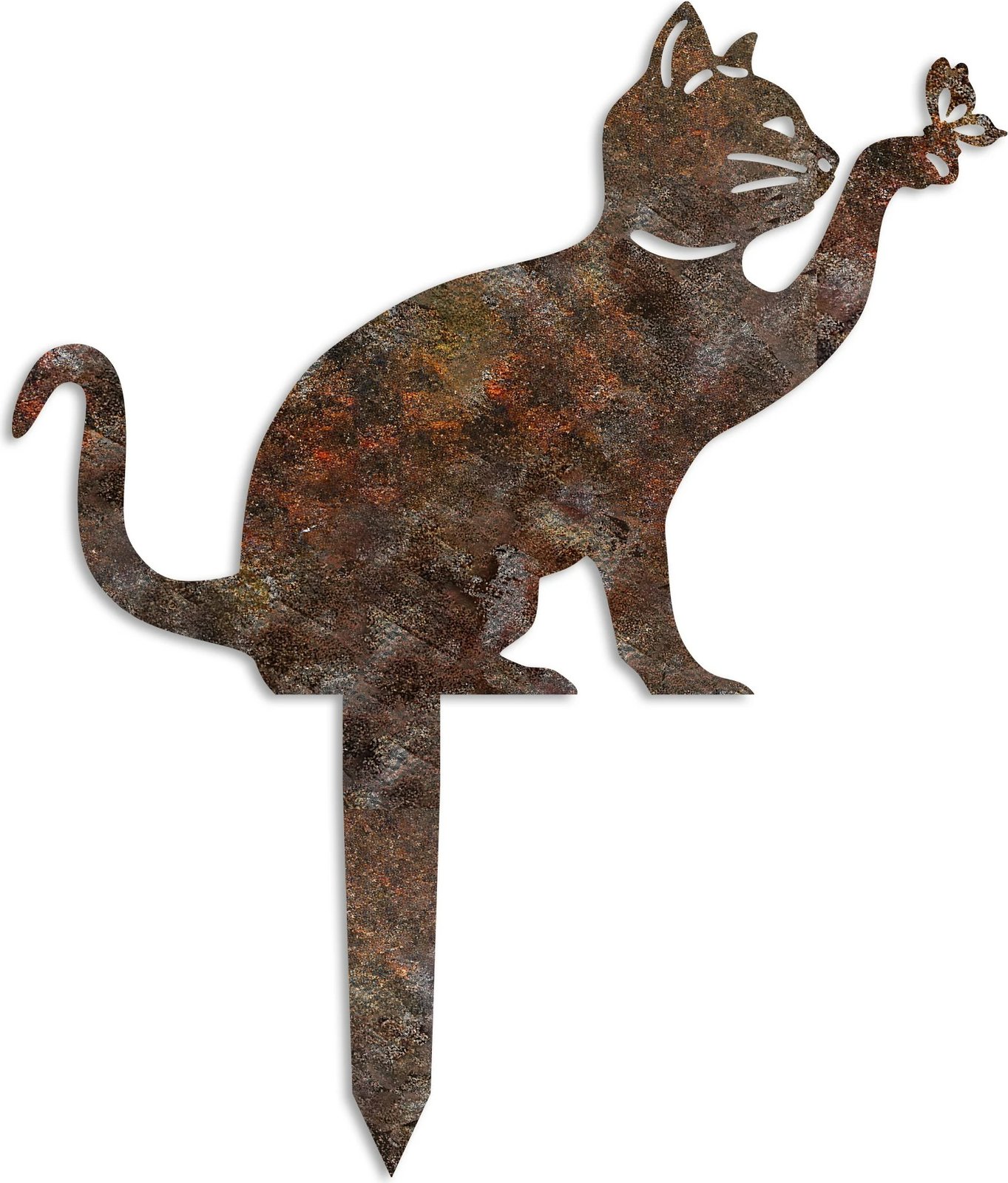 Dekor kopshti metalik, dizajn mace, Aberto Design, 36x31cm