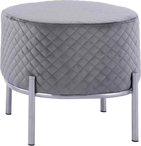 Karrige për bar Sinta FH8638.01, kadife gri, bazë argjendi, 42x42x38 cm