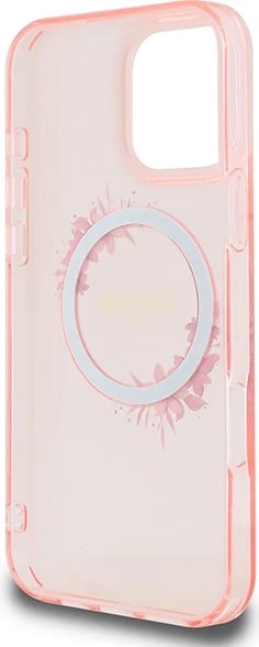 Mbështjellës Guess IML Flowers Wreath MagSafe për iPhone 16 Pro Max, Rozë Mbështjellës Guess IML Flowers Wreath MagSafe për iPhone 16 Pro Max, Rozë