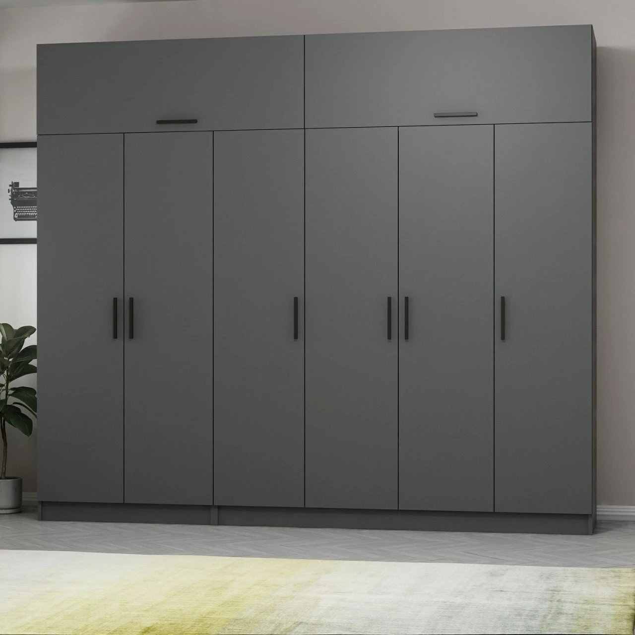 Dollap Skye Decor, ngjyrë antracit, 270x255x52 cm