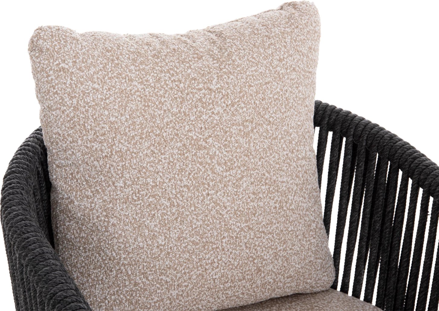 Karrige ngrënie për jashtë, alumin, litar dhe dru tik, ngjyrë bezhë, AUGUSTUS, 58.9x61.5x70.4cm