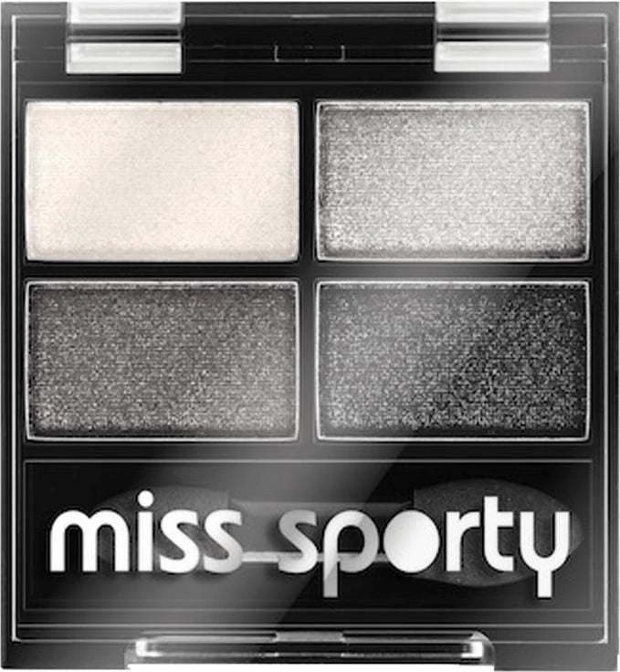 Paletë hije për sy Miss Sporty Studio Colour Quattro Eye Shadow për femra 404 Real Smoky/Smoky Black 5g