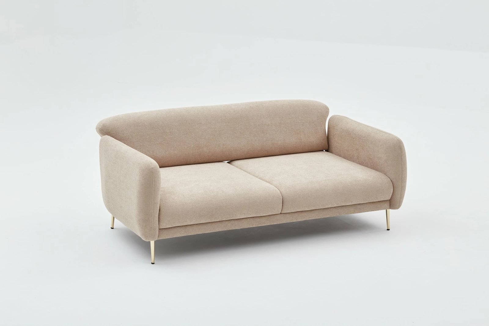 Divan-krevat treshe Simena, bezhë, këmbë metalike, Atelier del Sofa
