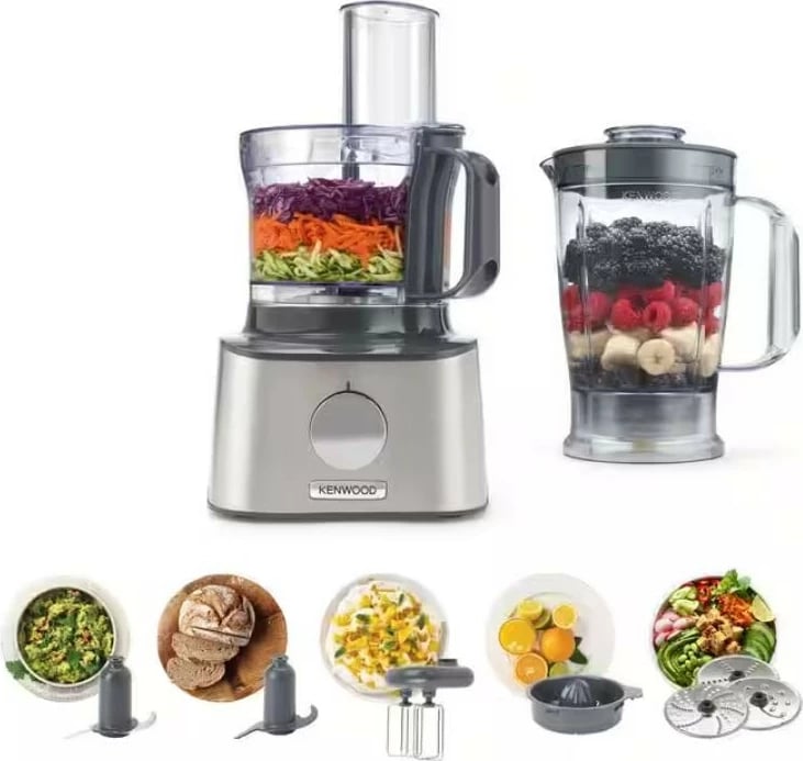 Robot kuzhine Kenwood MultiPro Compact FDM301.SS, 2.1L, 800W, i zi/argjendtë, me aksesorë