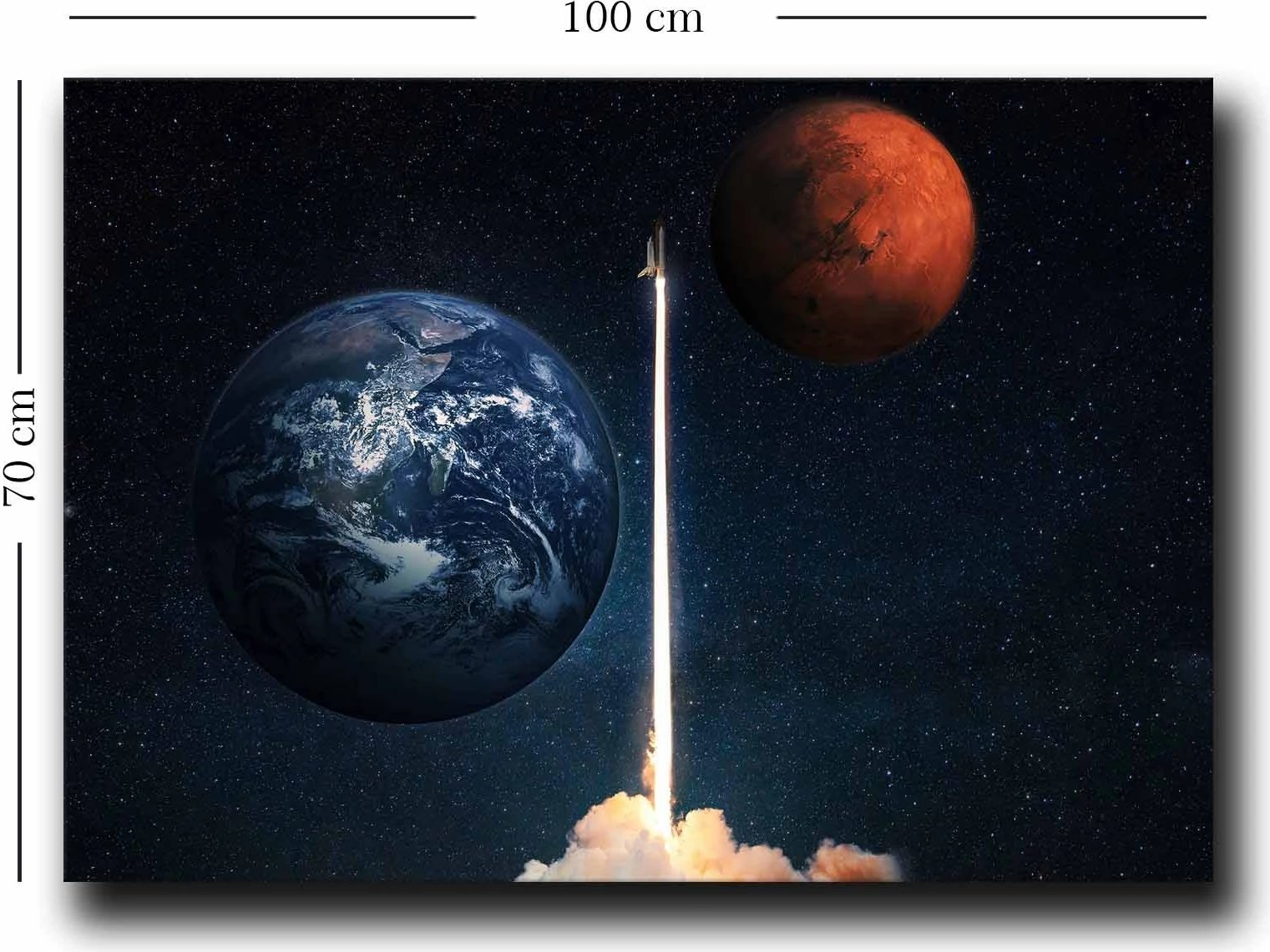 Pikturë dekorative në kanavacë Wallity, 70100NISC-041, blu, e bardhë, e kuqe, 70x100cm