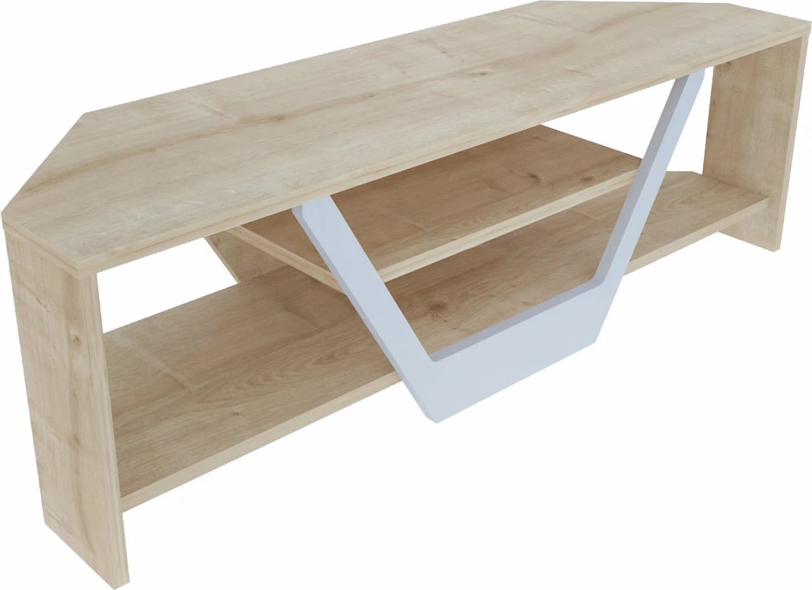 Komodë TV Hanah Home, Sares, ngjyrë lis dhe e bardhë