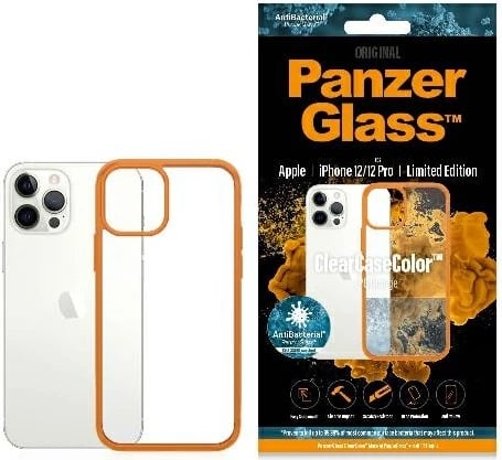 Mbështjellës PanzerGlass ClearCase për iPhone 12 / 12 Pro, transparent portokalli