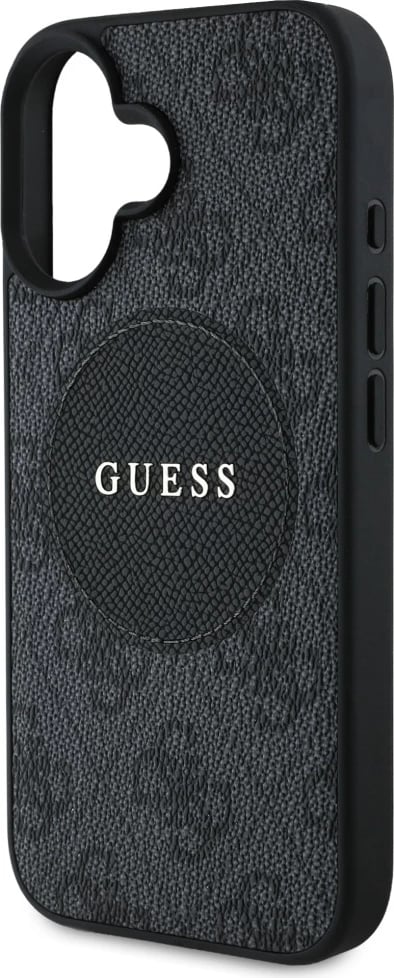 Mbështjellës Guess 4G Circle Classic Logo MagSafe për iPhone 16, i zi Mbështjellës Guess 4G Circle Classic Logo MagSafe për iPhone 16, i zi