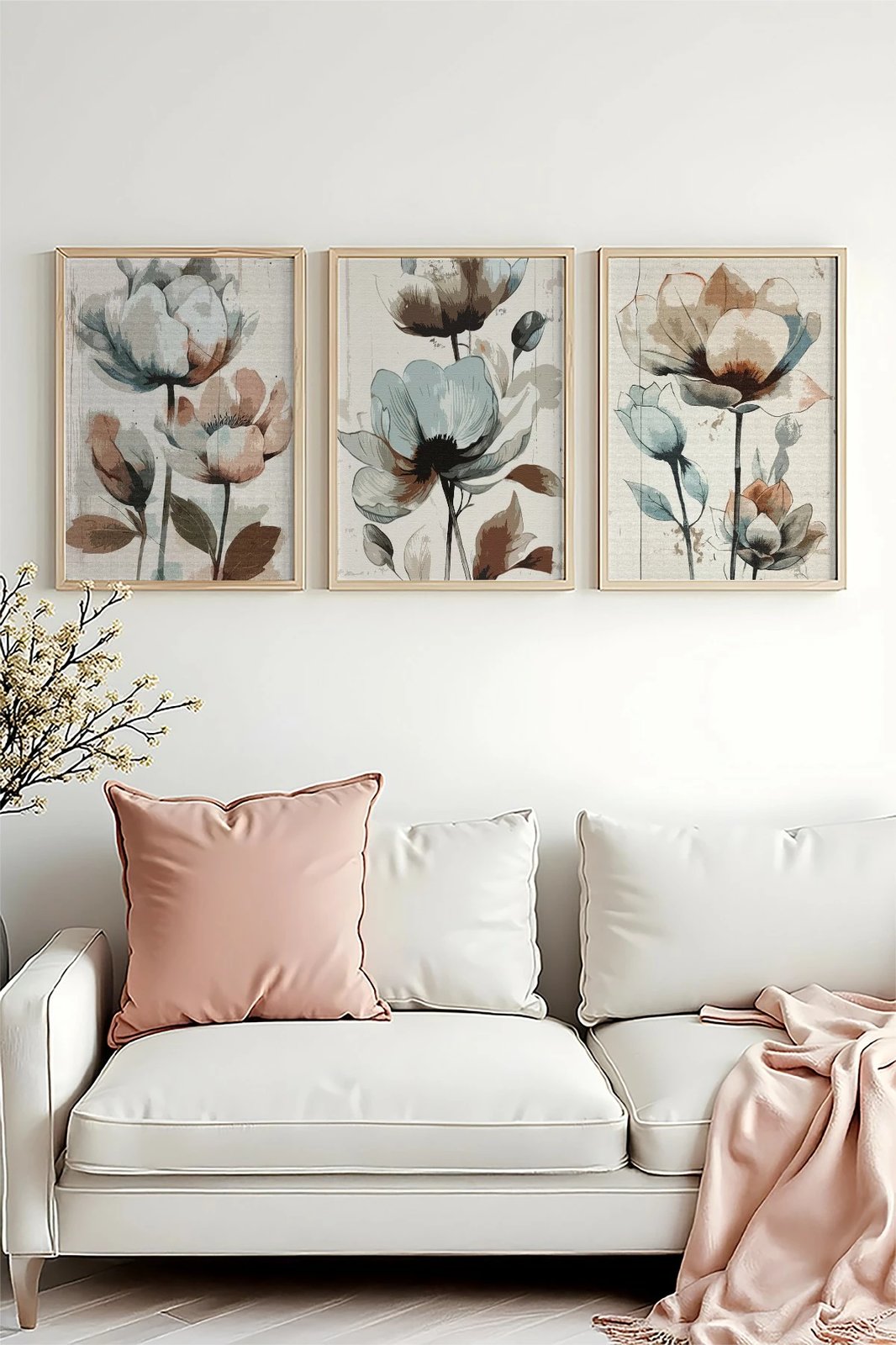 Pikturë dekorative me kornizë MDF (3 copë), Wallity, Huhu478, 30x40cm