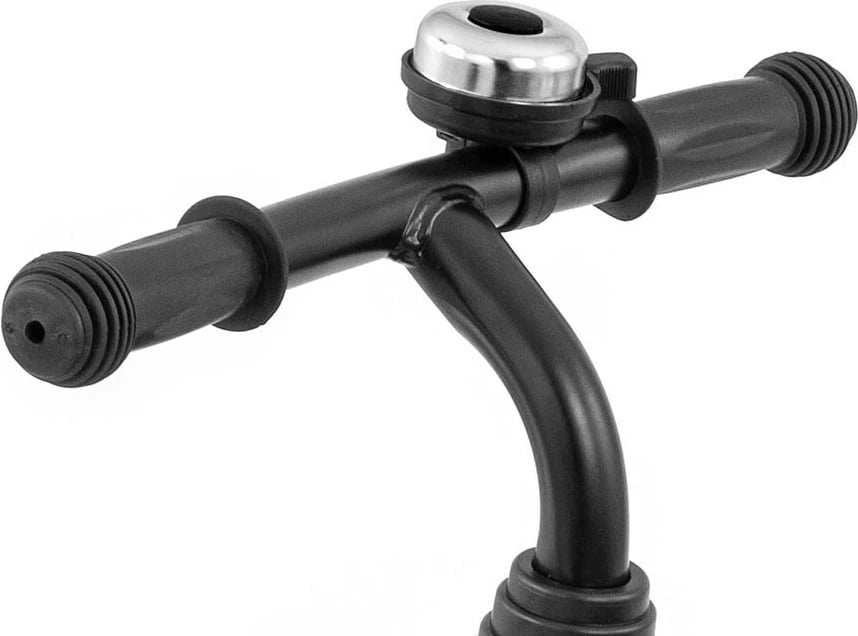 tricikletë fëmijësh, Milly Mally Bobby, kornizë çeliku, rrota EVA, pedale të heqshme, dy shporta, e zezë