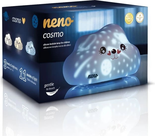 Llambë nate neno Cosmo prej silikoni, LED, me prekje, e bardhë