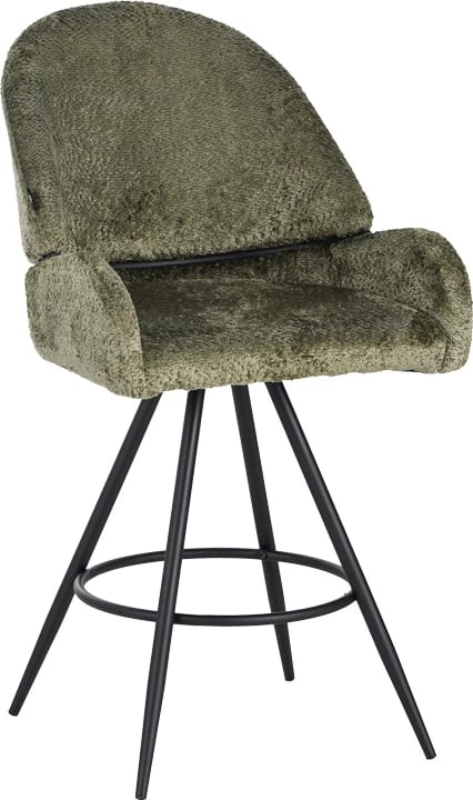 Karrige për bar rrotulluese Morea, ngjyrë menta, këmbë metalike të zeza, 68x66x82.5cm