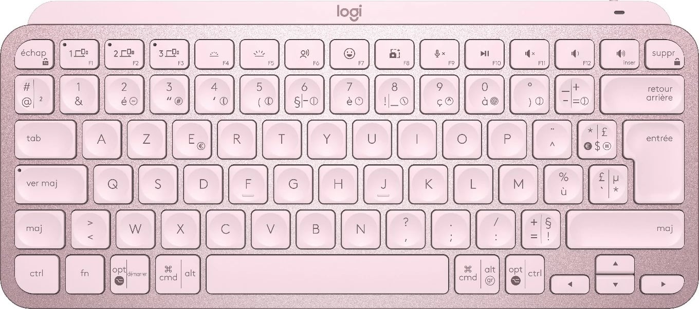 Tastierë wireless Logitech MX Keys Mini, me ndriçim, rozë