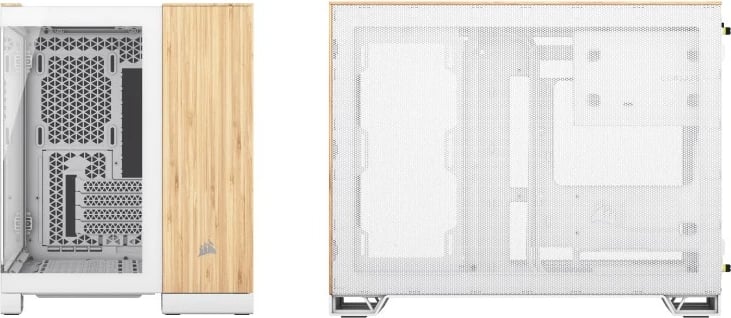 Kasë Corsair 2500X mATX, xham i temperuar, bardhë/bambu