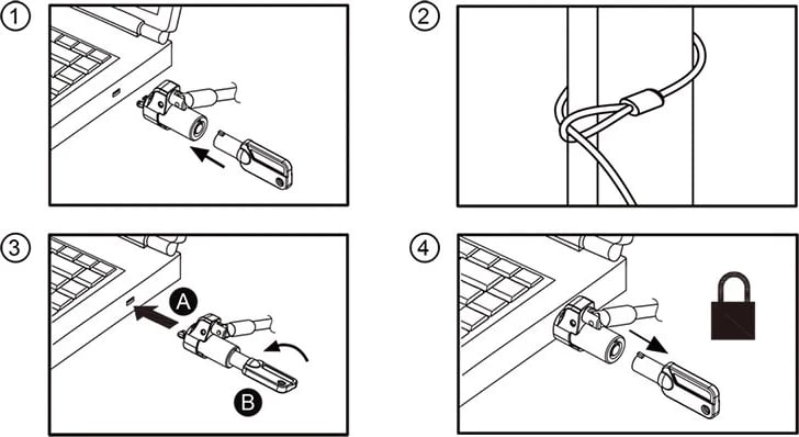Litar sigurie për laptop Logilink, 1.5m, ngjyrë argjendi dhe e zezë