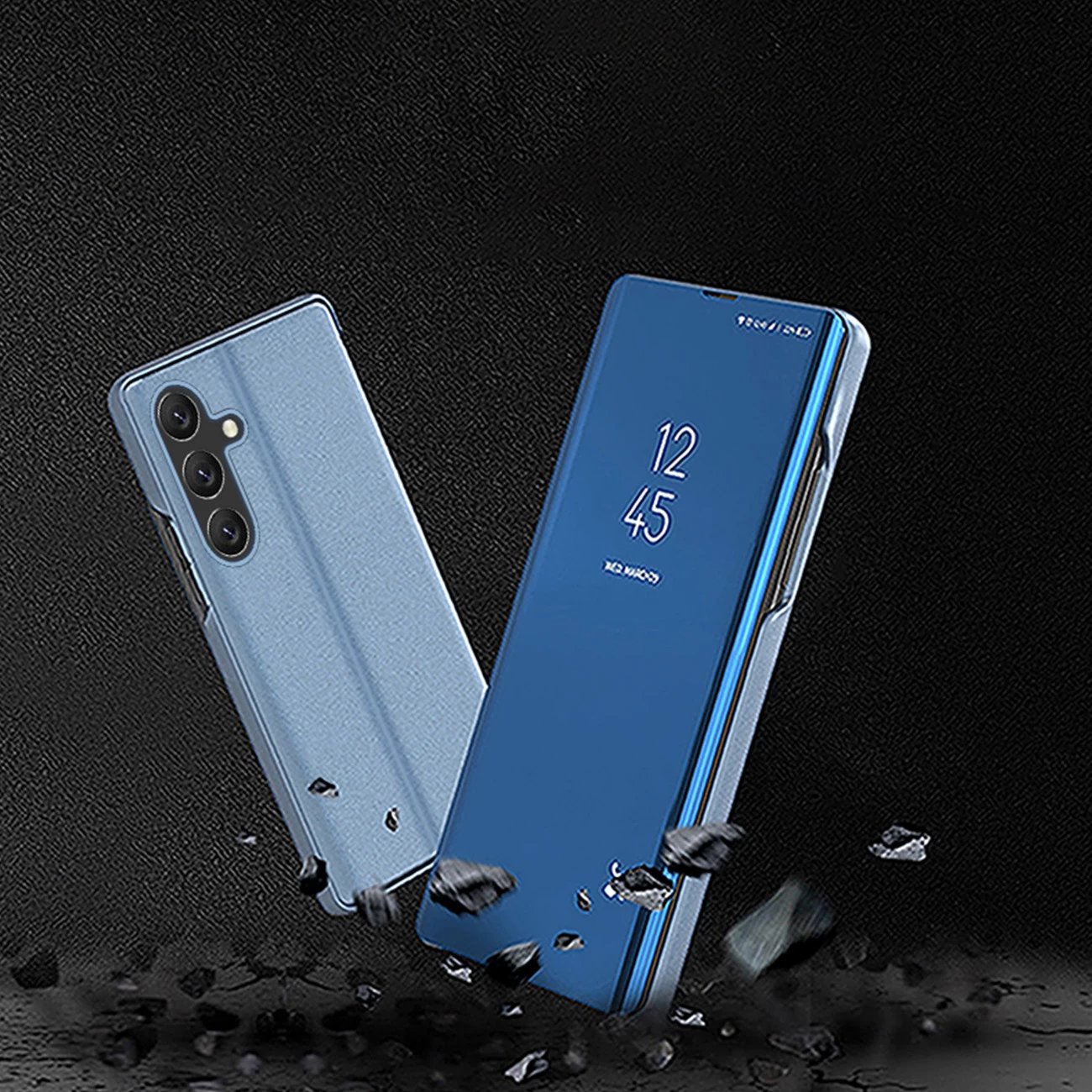 Mbështjellës Hurtel Clear View Case për Samsung Galaxy A24 4G, me kapak, Blu