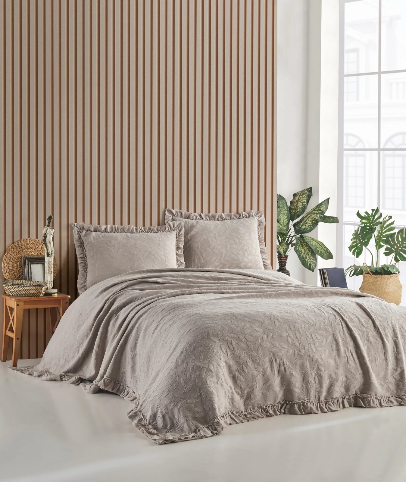 Set mbulesë dysheku dopio, Ilda, ngjyrë mink, L'essentiel