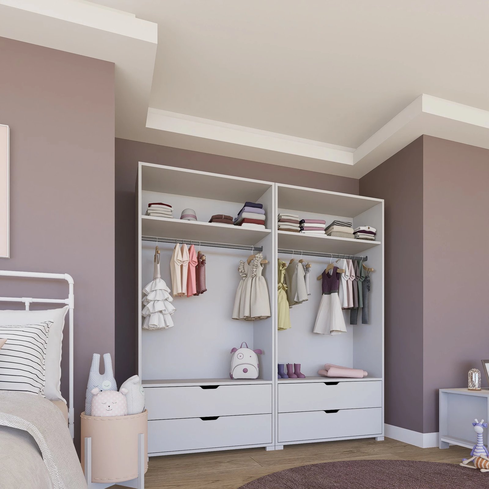 Dollap Skye Decor, ngjyrë e bardhë mat, Duru 1600-022