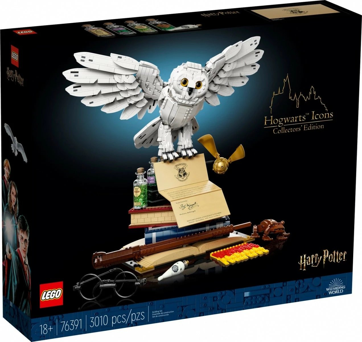 Set LEGO Harry Potter Hogwarts Icons - Hedwig, 76391, 3010 pjesë, Collector's Edition