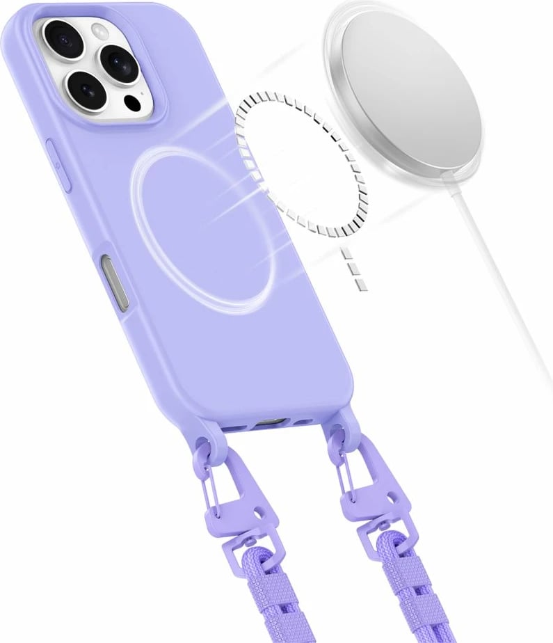 Mbështjellës Tech-Protect MagNecklace me litar për iPhone 16 Pro Max, Violet
