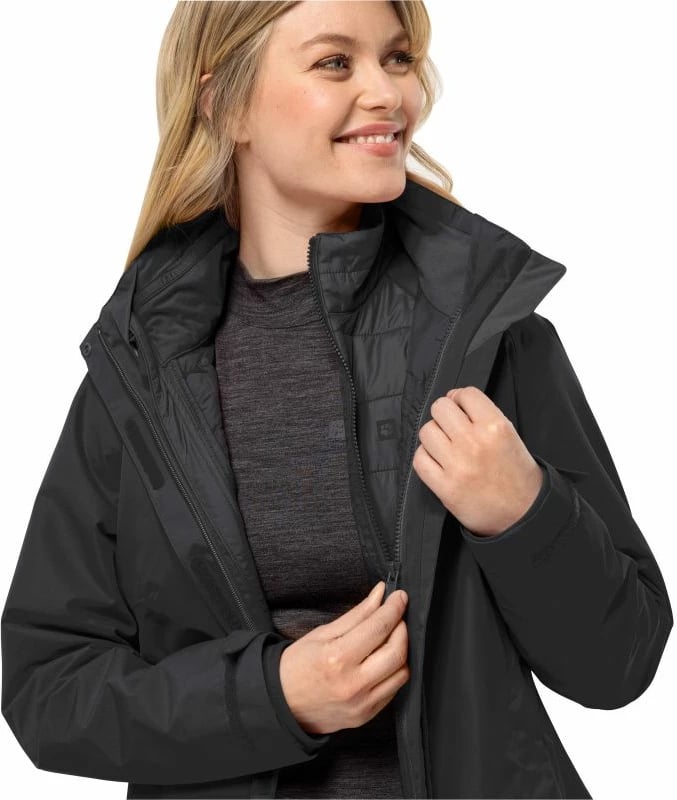 Jakne Jack Wolfskin për femra, të zeza