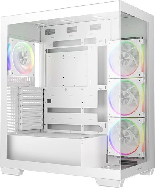 Kasë Deepcool CG580 4F V2, Midi Tower, xham i temperuar, RGB, e bardhë