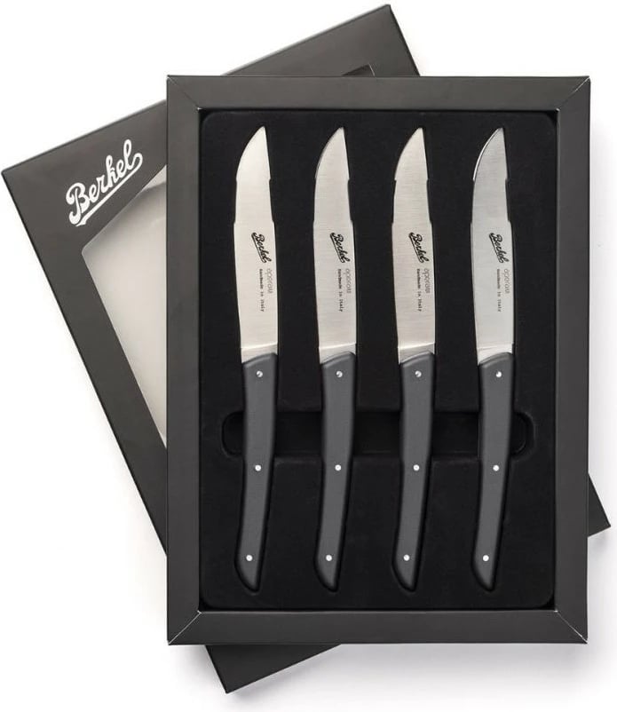 Set thika bifteku Berkel KCO4SW11SRMBL, 4 copë, çelik inox, dorezë e zezë