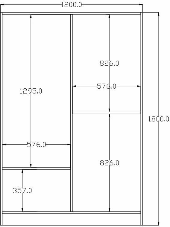 Dollap Skye Decor, RB-156, ngjyrë e bardhë mat, 120x180x45cm