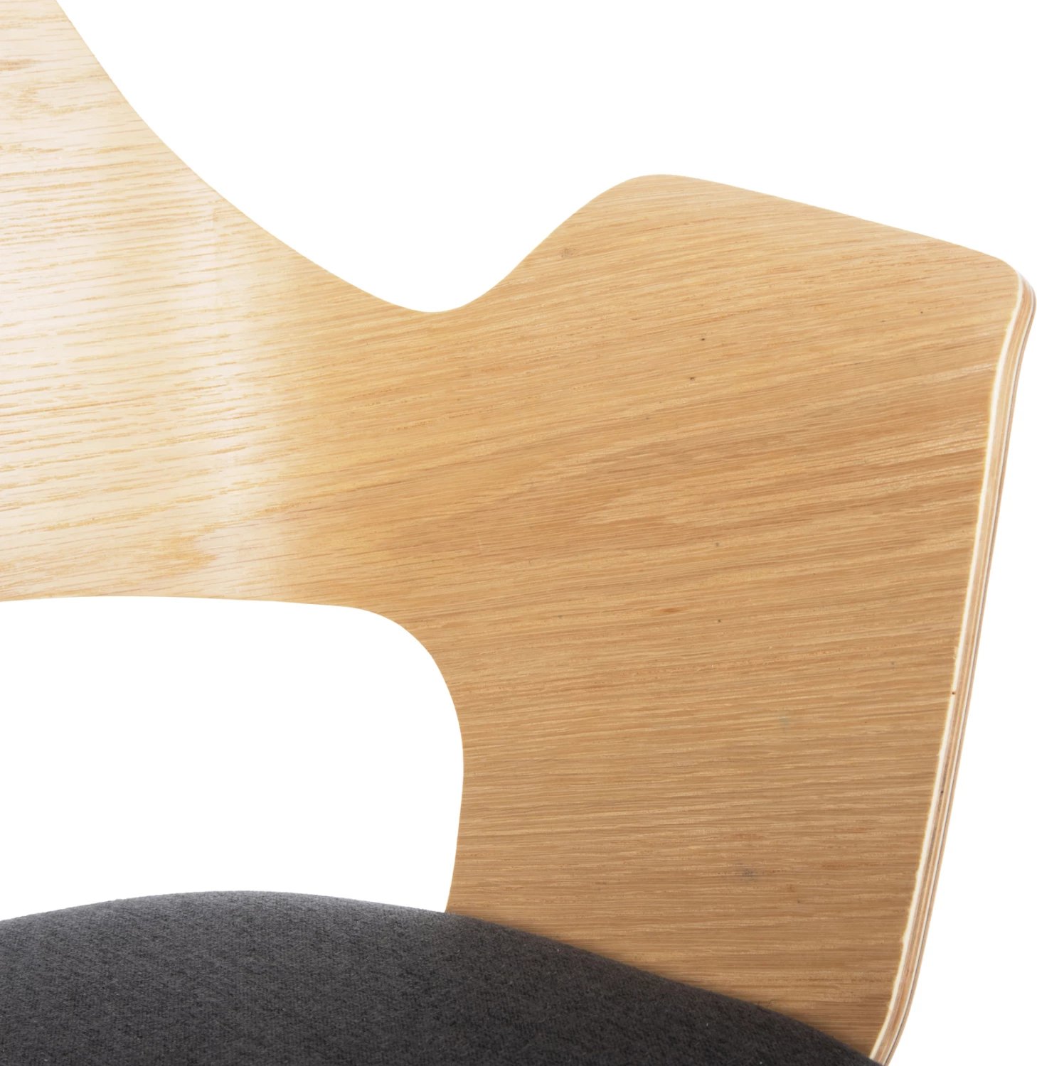 Karrige ngrënieje VELP FH9616.02 dru, ngjyrë natyrale-gri, këmbë metali të zeza, 55,5x50x79H cm, set prej 2 copë