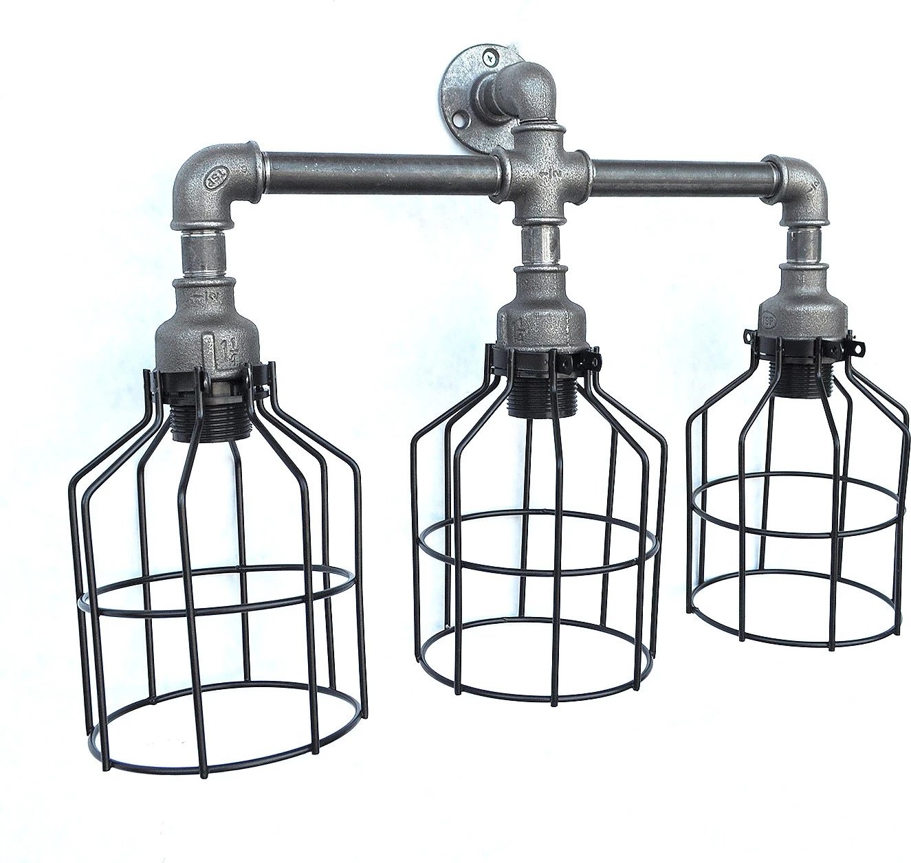 Llambë muri Opviq, Pp114, ngjyrë e zezë, dizajn industrial, 53x17x40cm