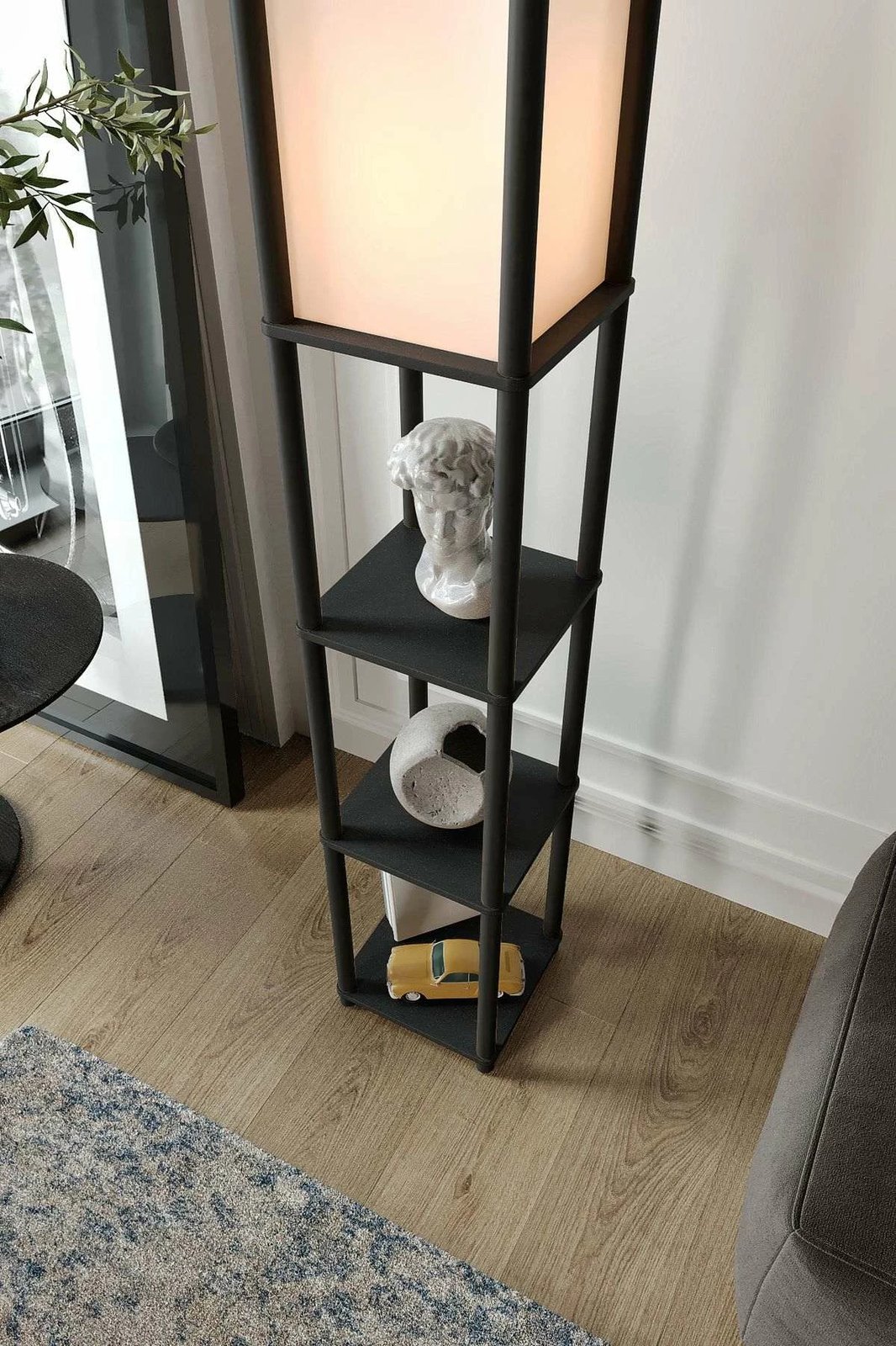 Llambë dyshemeje Opviq, TierShelfLampz1, e zezë