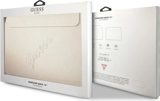 Mbështjellës Guess Saffiano Script për laptop 13 inç, Ari