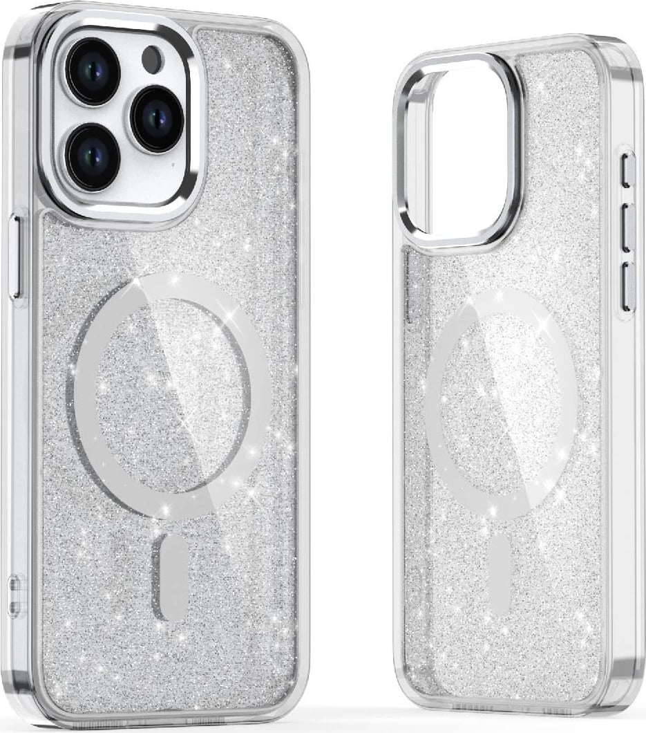 Mbështjellës Hurtel MagSafe për iPhone 16, TPU, i bardhë me shkëlqim
