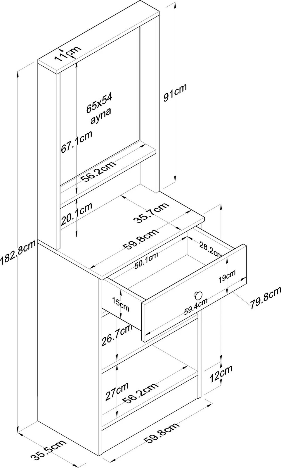 Stendë korridori Skye Decor, ngjyrë arre dhe e bardhë, P6 - 3294