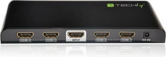 Splitter HDMI Techly 023981, 1 në 4, Ultra HD 4Kx2K, 3D, i zi