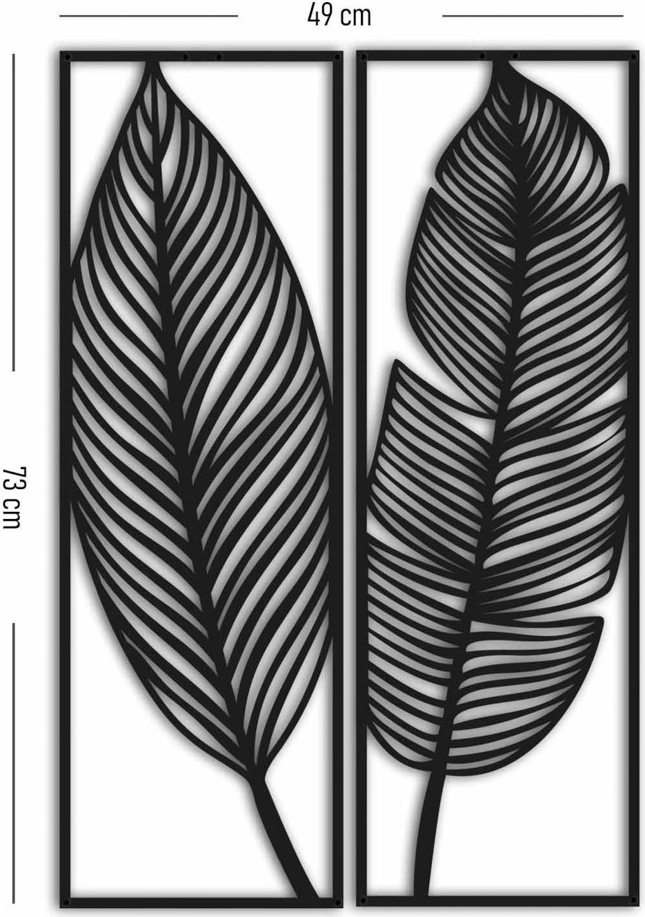 Aksesor dekorativ metalik për mur, Wallity, MT-002, 2 copë