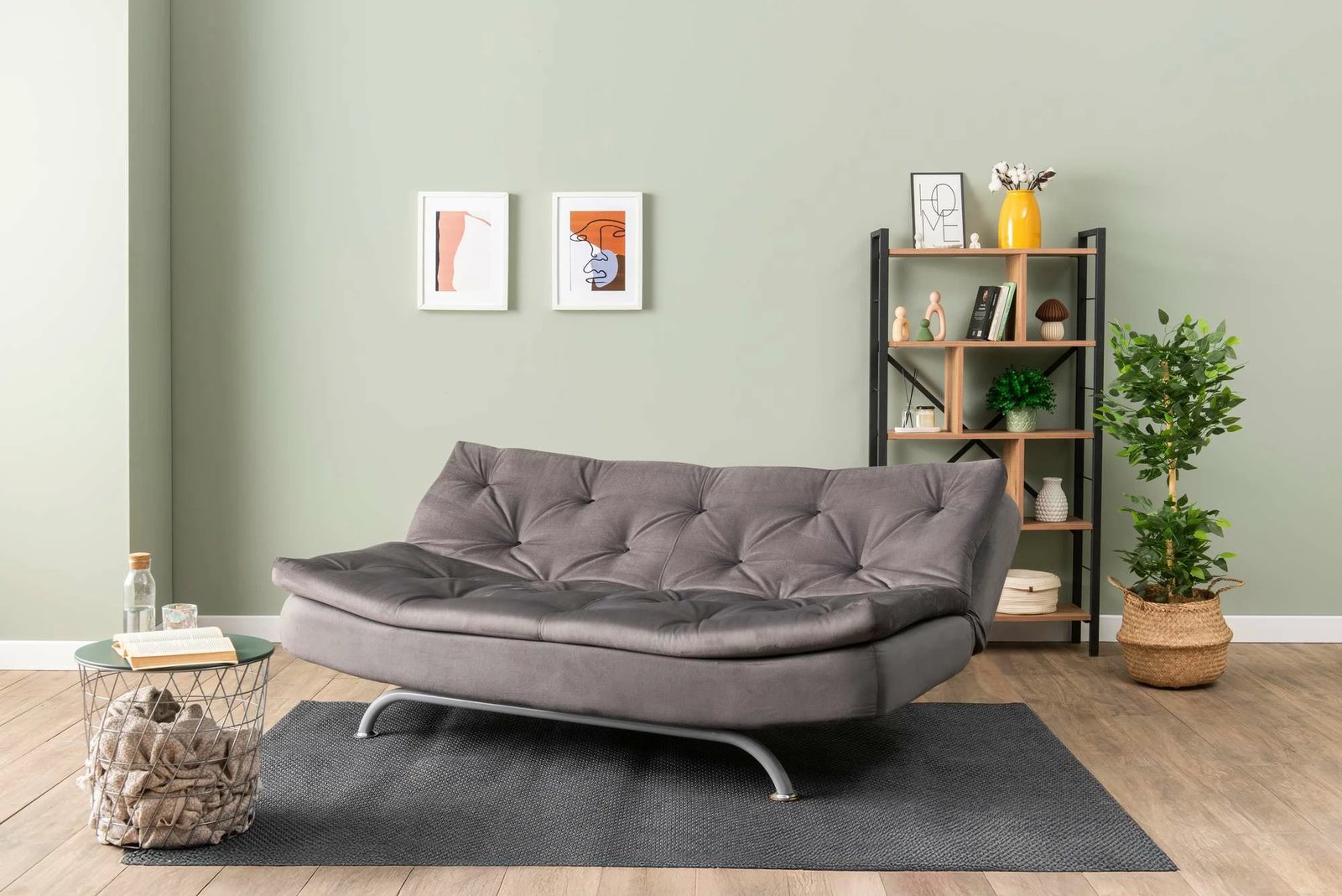 Divan-krevat treshe, Atelier del Sofa, Rivo, ngjyrë gri