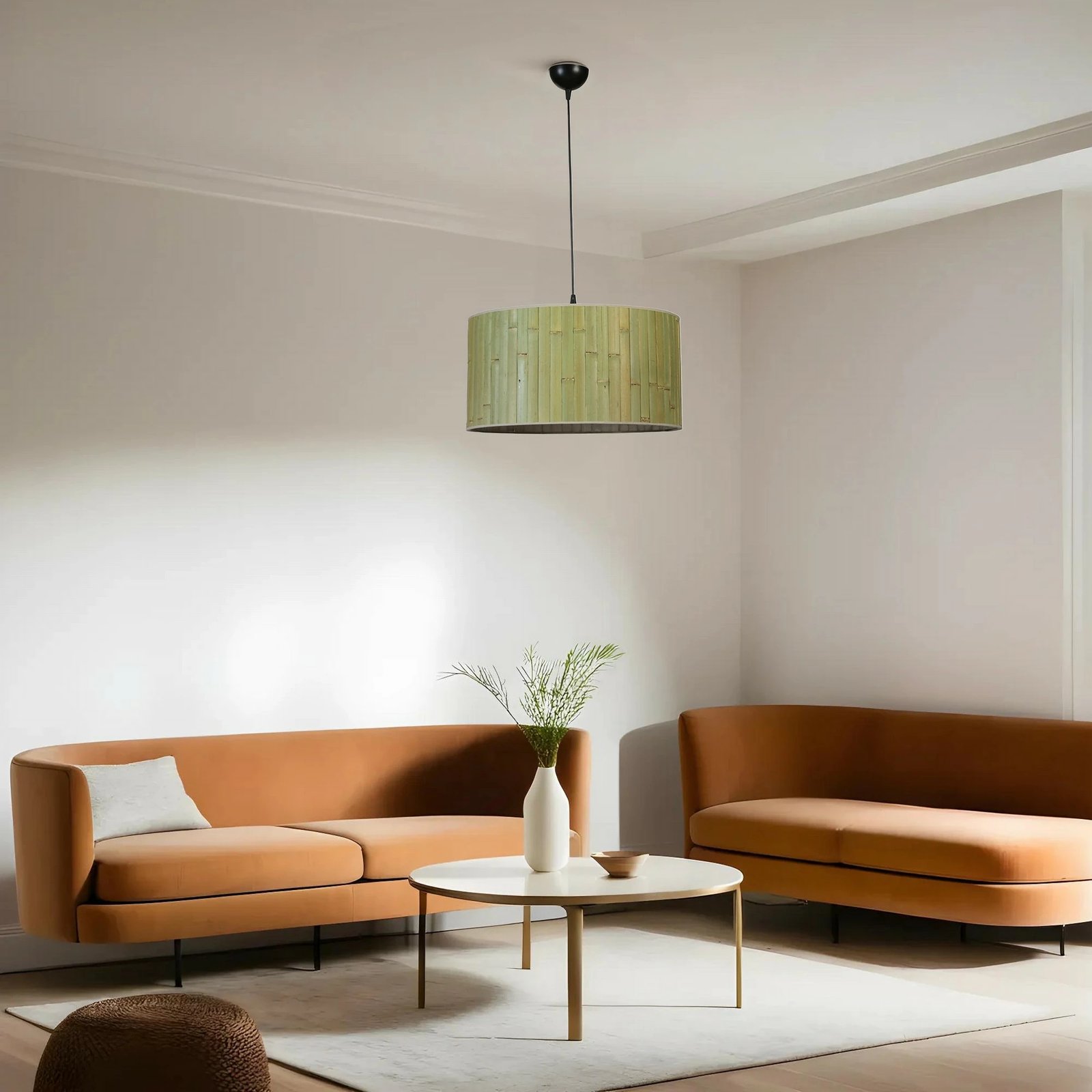 Llambë tavani Opviq, bambu, ngjyrë e gjelbër dhe e zezë, 45x70cm