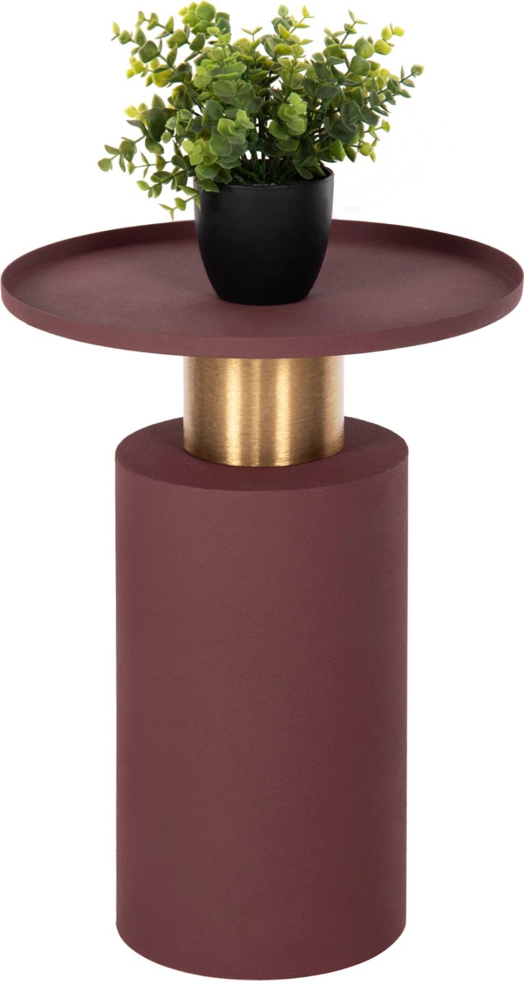 Tavolinë anësore PUNJAB FH4239.06 metalike, ngjyrë tulle-ari/bronz Φ36x47H cm
