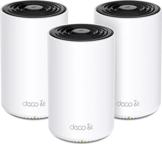 Sistem Mesh Wi‑Fi, TP-Link, Deco XE75, Wi‑Fi 6E tri-band, 3-pack, i bardhë