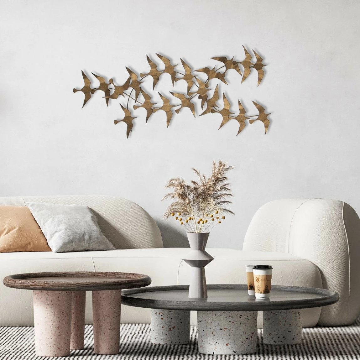 Aksesor dekorativ metalik për mur Wallity, Sahika, shumëngjyrësh, 112x11x50cm