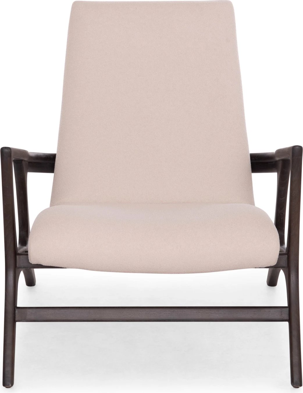 Fotel lounge ARYA, dru teku, ngjyrë e zezë-krem boucle, 79x88x83cm