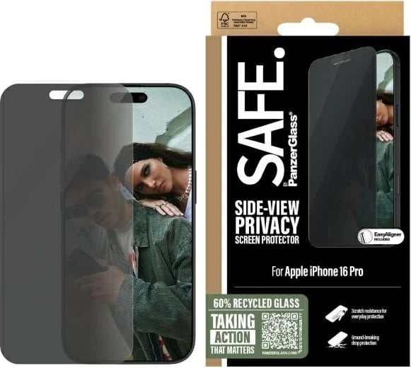 Mbrojtës ekrani privatësie PanzerGlass SAFE për iPhone 16 Pro 6.3"