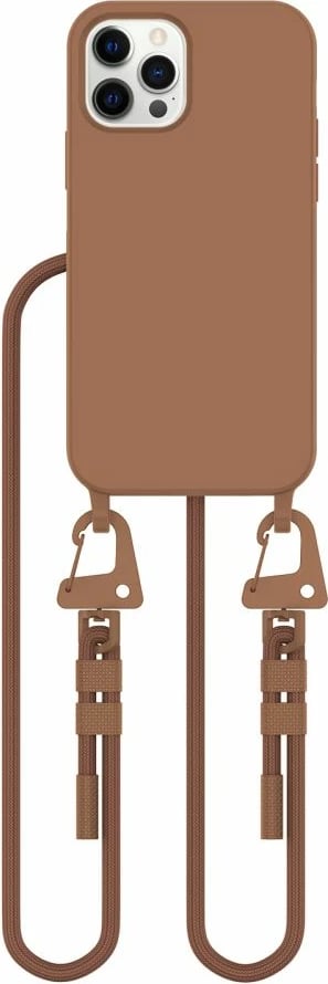 Mbështjellës Tech-Protect Magnecklace për iPhone 12 / 12 Pro, MagSafe, Kafe, me litar