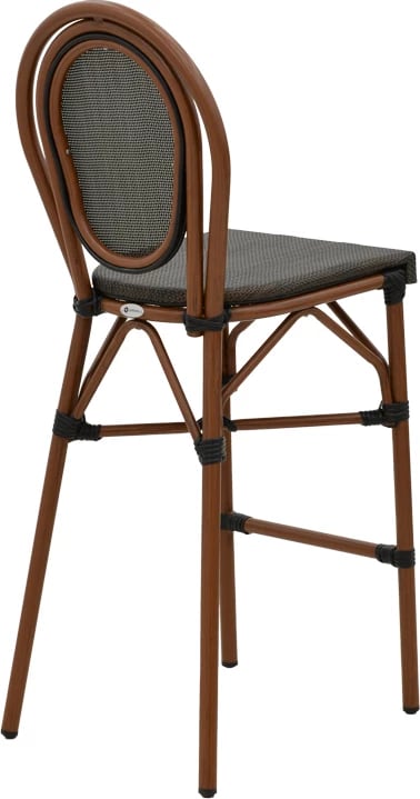 Karrige për bar Dezyan, ngjyrë arre, alumini-gri, 41.5x53.5x116cm