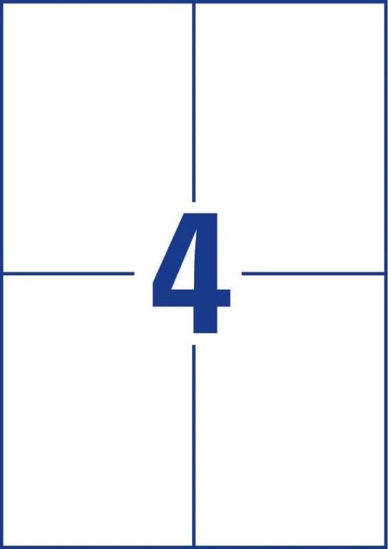 Etiketa, Avery Zweckform, 3483, 105 x 148 mm, A4, 100 fletë, e bardhë