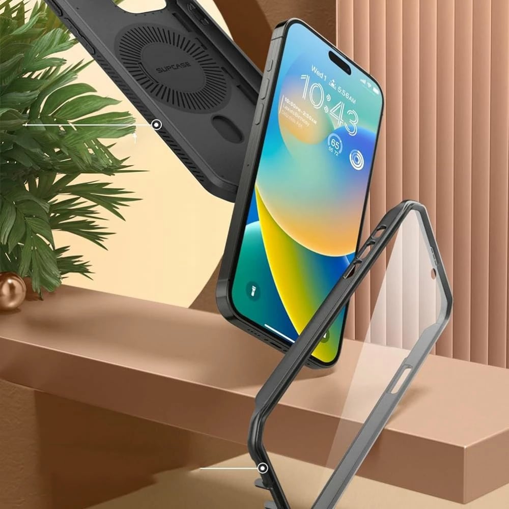Mbështjellës Supcase Unicorn Beetle Pro Mag për iPhone 15 Pro, MagSafe, i zi